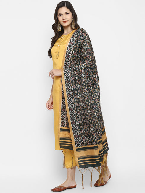 Women Yellow Gotta Patti Kurta with Palazzos & With Dupatta