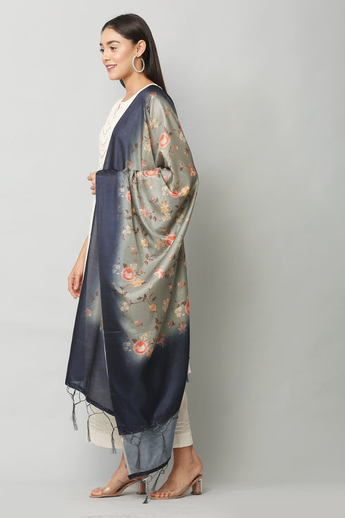 Women Art Silk Floral Printed Dupatta