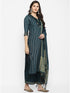 Green Straight Chanderi Silk Kurta Suit Set