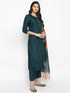 Women Green Gotta Patti Kurta with Palazzos & With Dupatta