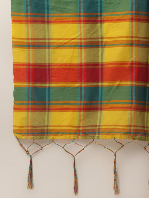 Orange Rayon Blend Straight Embroidered Kurta Pant Set