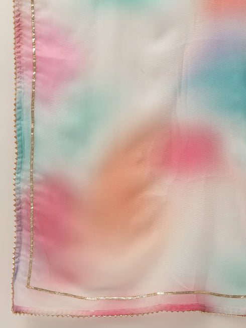 Women's Cotton Blend Self Design Straight Kurta Suit Set