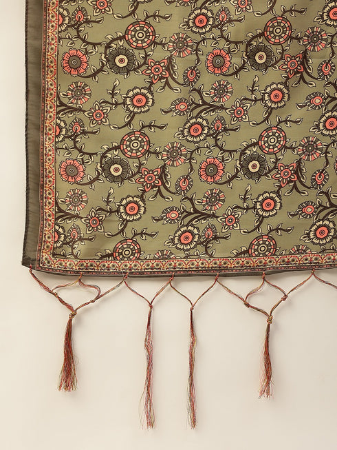 Women Rayon Embroidery Kurta Trousers Set (White)