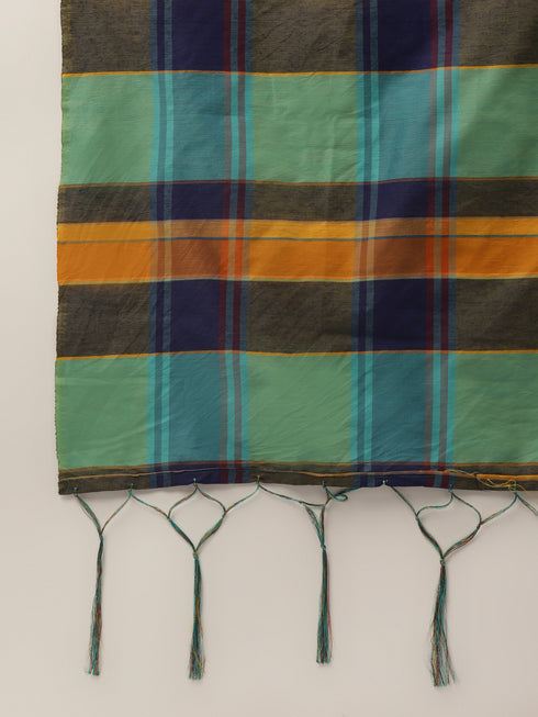 Royal Blue Rayon Straight Embroidered Kurta Pant Set