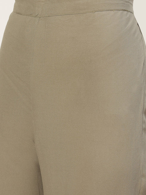 Embroidery Grey Kurta set with Koti