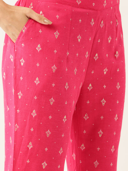 Women Rayon Printed Kurta Sharara Set