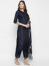 Women Blue Gotta Patti Kurta with Palazzos & With Dupatta