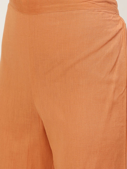 Embroidery Orange Kurta set with Koti