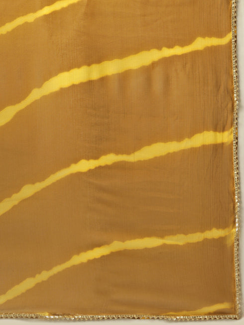 Embroidery Kurta and Palazzo Set Rayon (Mustard)