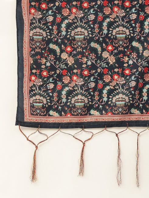 Women Rayon Embroidery Kurta Trousers Set (White)