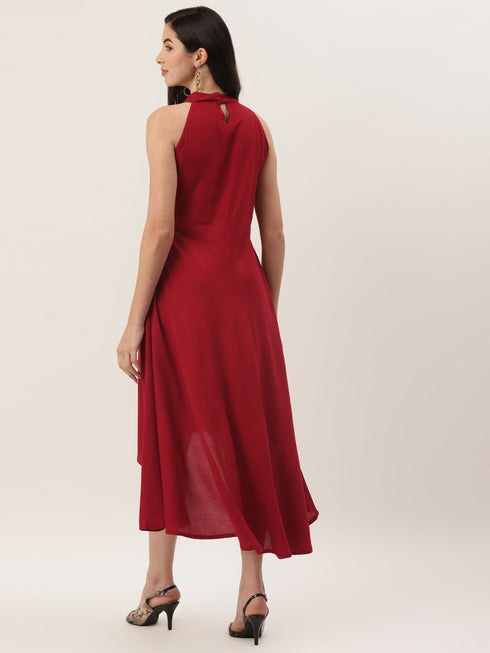 Solid Rayon A-Line Western Dresses