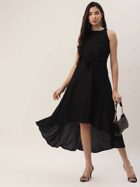 Solid Rayon A-Line Western Dresses