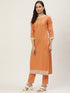 Embroidery Orange Kurta set with Koti