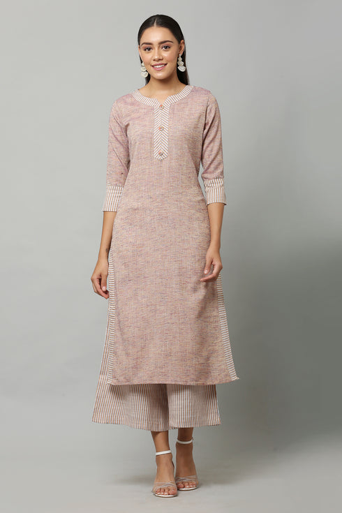 Solid Straight Kurta and Palazzo set