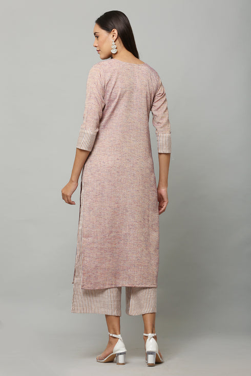 Solid Straight Kurta and Palazzo set