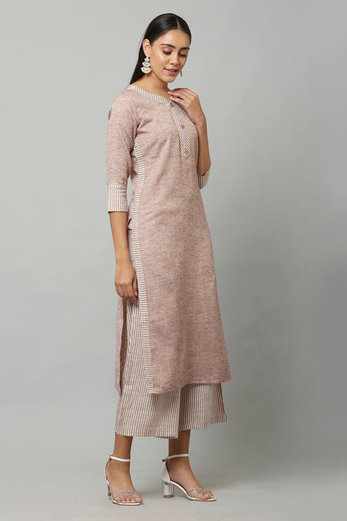 Solid Straight Kurta and Palazzo set