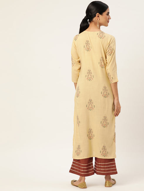 Women Floral Print Rayon A-line Kurta set