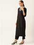 Black Silk Embroidered Sequined Straight Kurta Suit Set