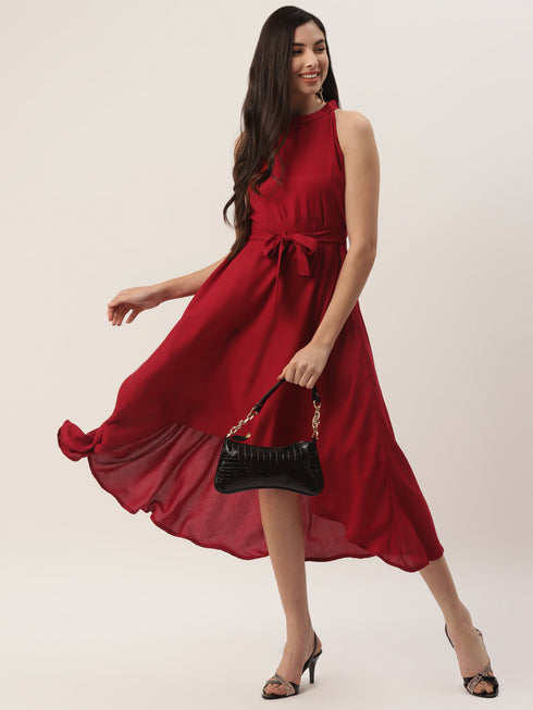 Solid Rayon A-Line Western Dresses