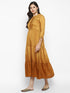 Polyester shaded flared maxi dress