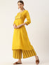 Embroidery Kurta and Palazzo Set Rayon (Mustard)