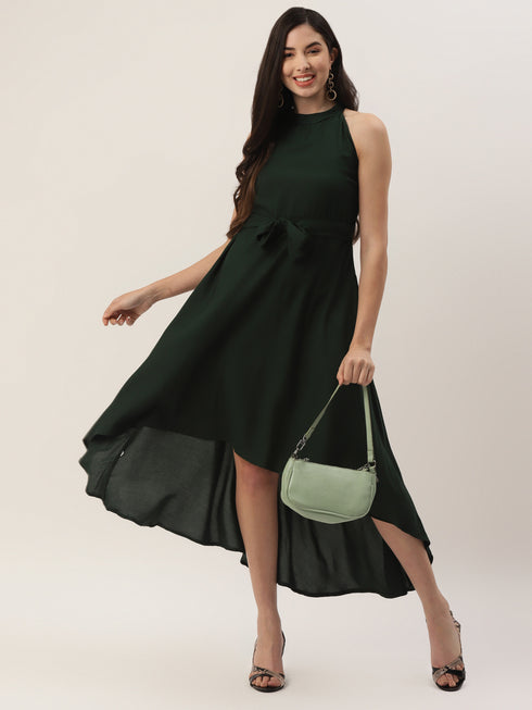 Solid Rayon A-Line Western Dresss