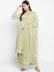 Green Printed Kurta, Palazzo with dupatta