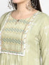 Green Printed Kurta, Palazzo with dupatta