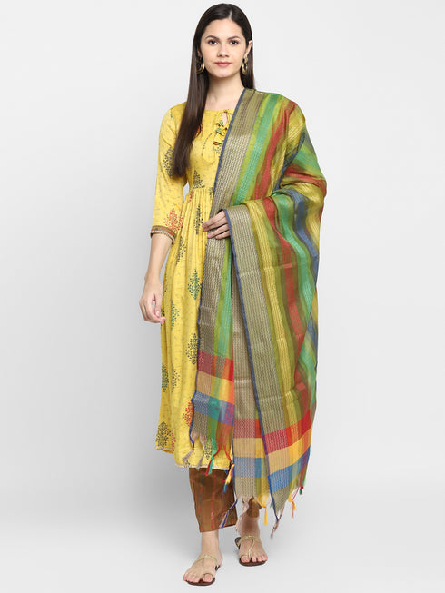 Printed Kurta pant with Handloom Dupatta