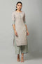 Solid Straight Green Kurta and Palazzo set