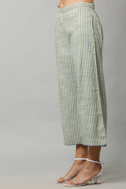 Solid Straight Green Kurta and Palazzo set