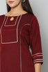 Women Kurta and Dupatta Set Cotton Blend (Maroon)