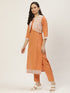 Embroidery Orange Kurta set with Koti