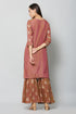 Foil Printed Brown Straight Kurta, Sharara with dupatta