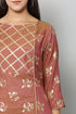 Foil Printed Brown Straight Kurta, Sharara with dupatta