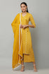 Yellow Rayon V-Neck Straight Kurta Suit Set