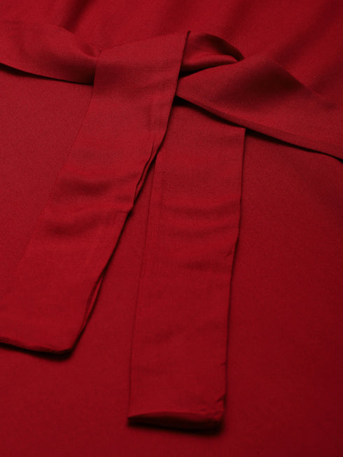 Solid Rayon A-Line Western Dresses