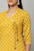 Yellow Rayon V-Neck Straight Kurta Suit Set