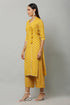 Yellow Rayon V-Neck Straight Kurta Suit Set