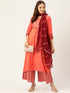 Embroidery Kurta and Palazzo Set Rayon (Orange)