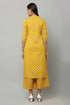 Yellow Rayon V-Neck Straight Kurta Suit Set