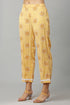 Yellow Rayon Straight Printed Kurta Suit Set