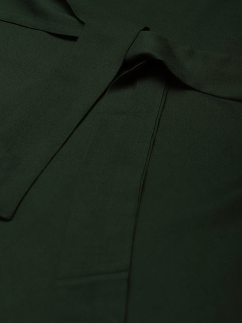 Solid Rayon A-Line Western Dresss