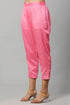 Pink Rayon Jari Stipe Kurta Pant Set