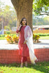 Red Cotton Blend Straight Kurta Suit Set