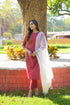 Red Cotton Blend Straight Kurta Suit Set