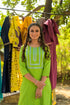 Green Cotton Embroidered Straight Kurta Suit Set