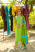 Green Cotton Embroidered Straight Kurta Suit Set