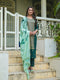 Green Panelled Straight Cotton Kurta Suit Set