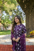 Purple Rayon Printed Straight Kurta Suit Set